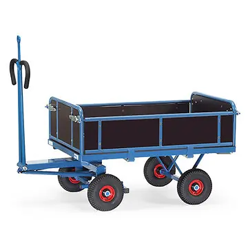 Handpritschenwagen mit Bordwänden 250/325mm hoch, 3 Seiten abklappbar, mit Zugöse