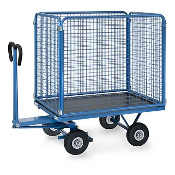 Handpritschenwagen mit Drahtgitterwänden 1000mm hoch
