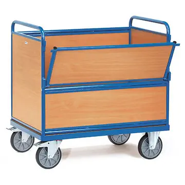 Holzkastenwagen mit Wänden und Boden aus Holz
