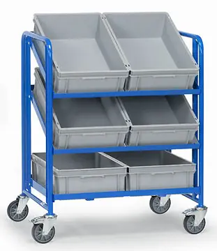 Eurokasten-Wagen mit 6 Eurokästen
