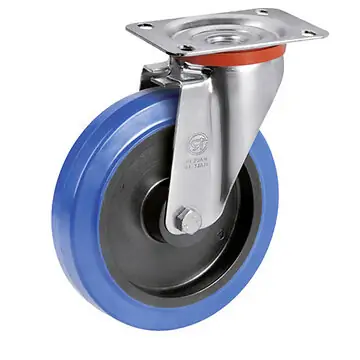 Blue-Wheel Lenkrollen mit Elastik-Gummirädern und Kugellager
