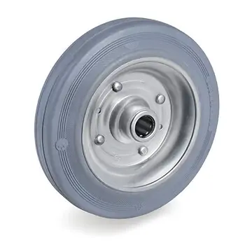 Graue Vollgummiräder mit Stahlblechfelge und Rollenkorblager