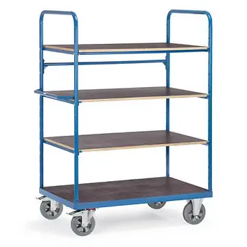 Etagenwagen mit 4 Böden aus Holz, Höhe 1800 mm